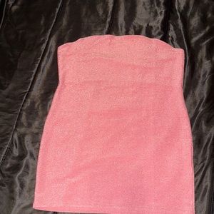 Pink strapless dress